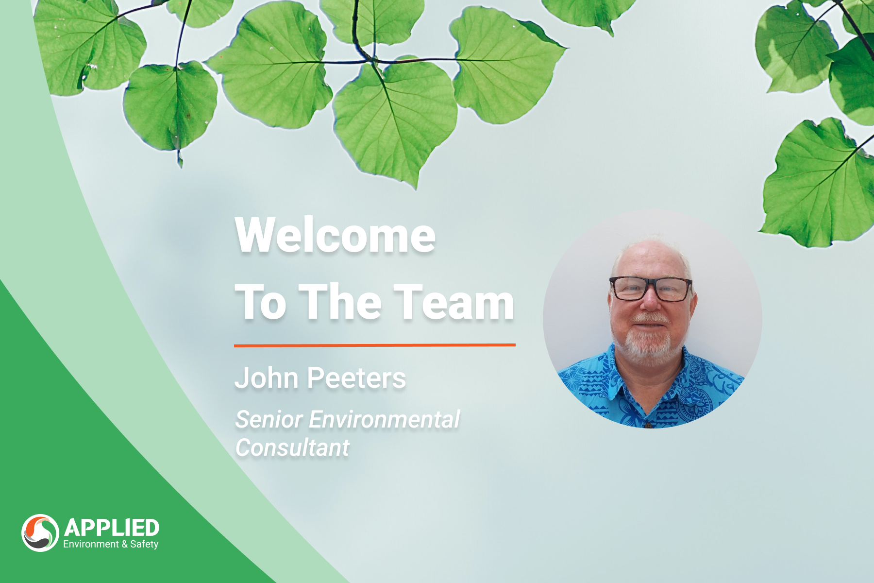 Applied Environment & Safety Welcomes John Peeters